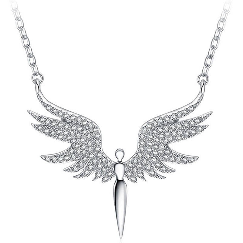 Rhinestone Wings Angel Pendant Necklaces for Men-Daily Accessories by Firangi Yarn