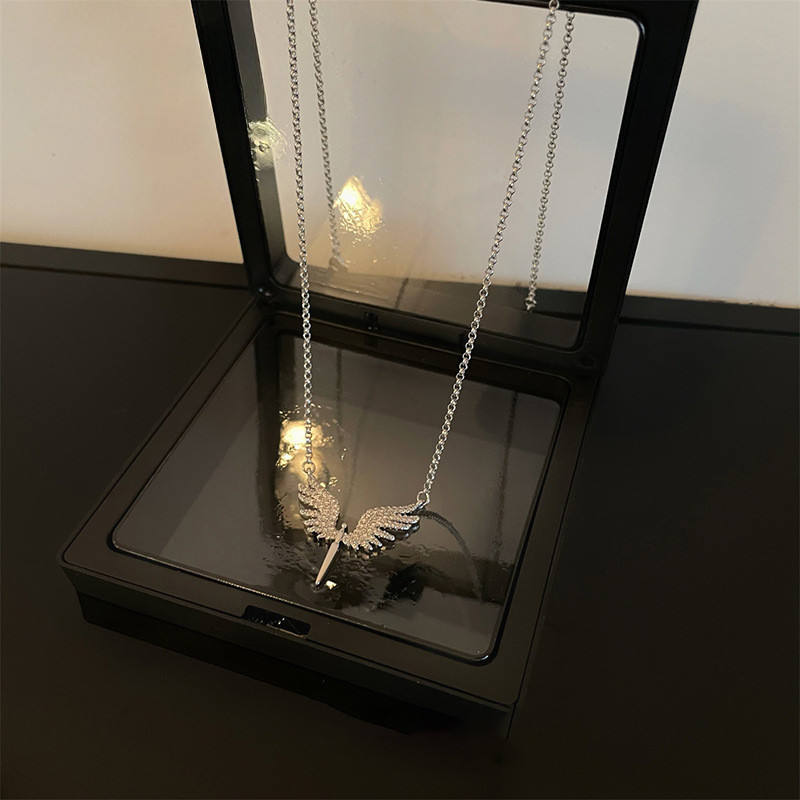 Rhinestone Wings Angel Pendant Necklaces for Men-Daily Accessories by Firangi Yarn