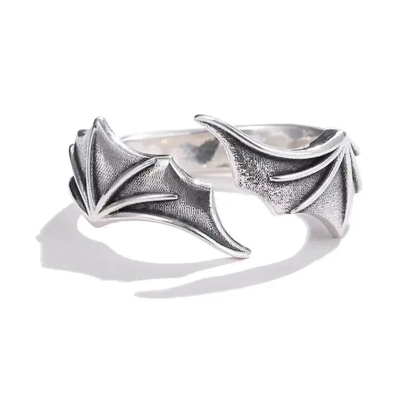 Firangi Yarn Vintage Angel Wings Alloy Ring in Silver (Resizable)