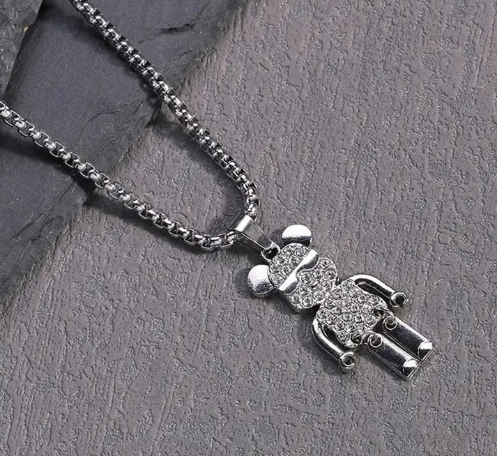 Silver Teddy Bear Necklace | Lily Charmed Jewellery