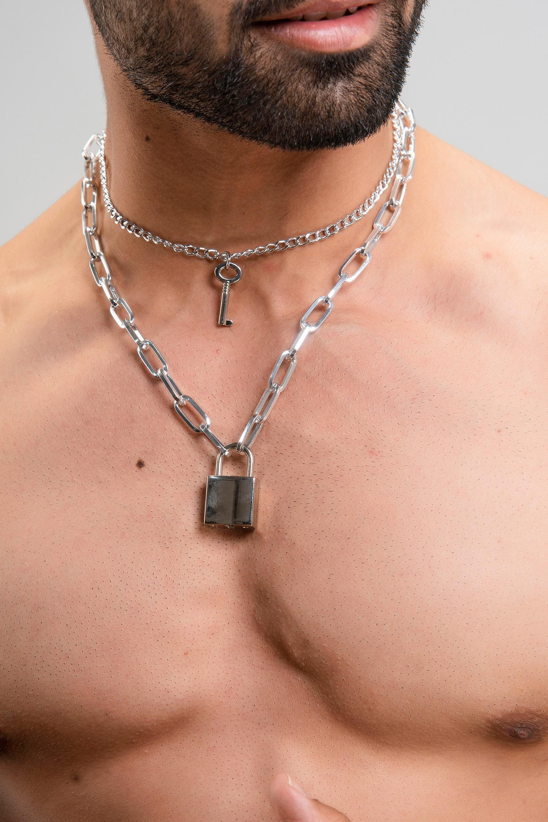 Firangi Yarn Alloy Lock and Key 2 layer Jewelery For Men