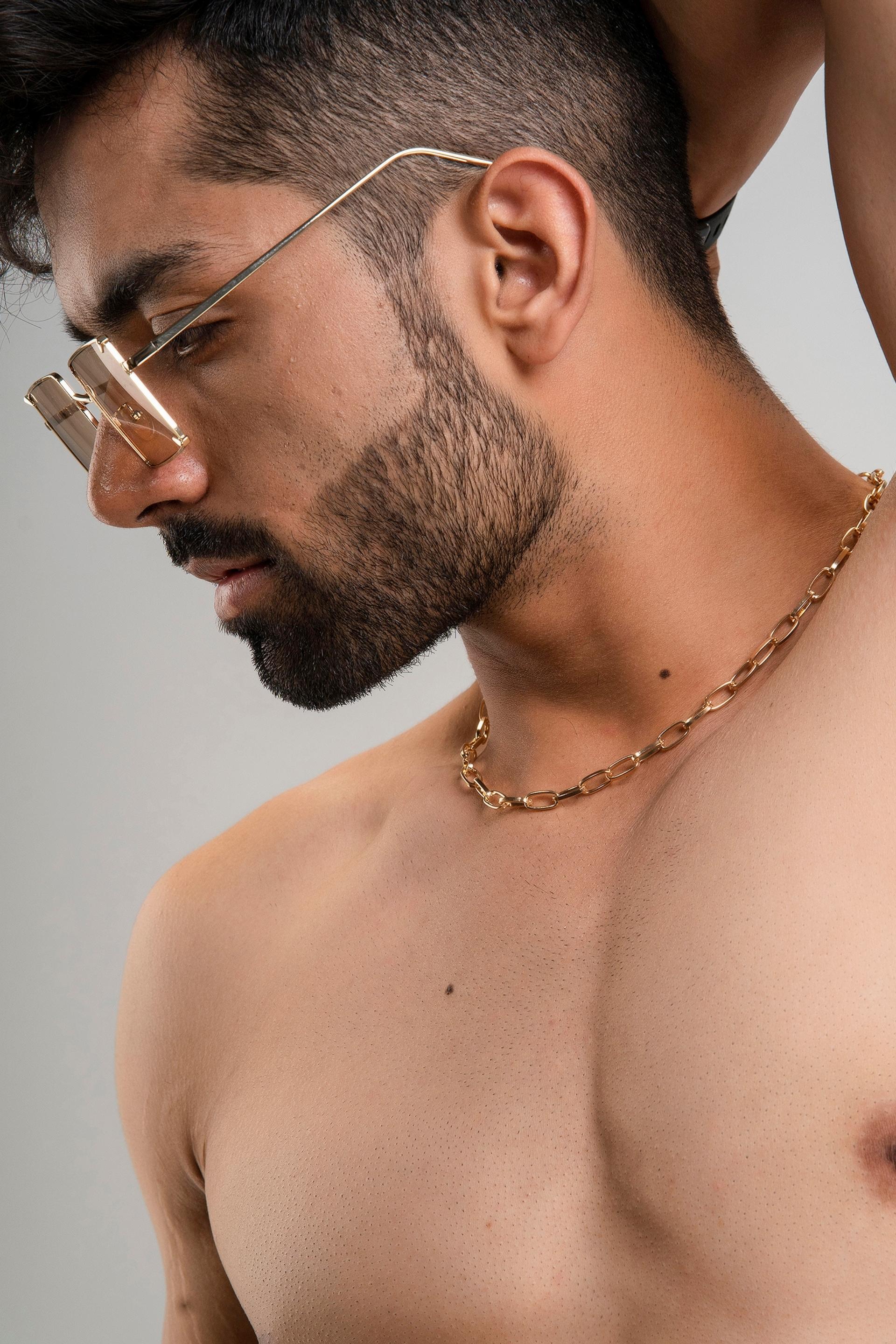Firangi Yarn Golden Neck Chain Jewelery For Men