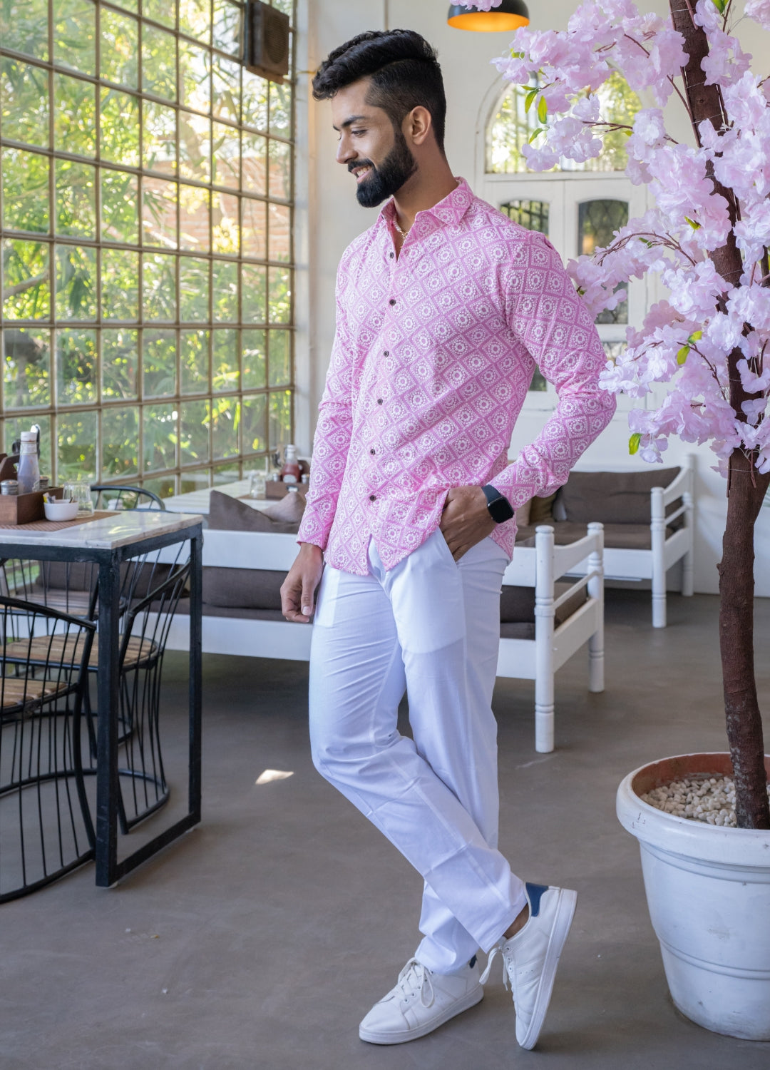 Everyday spring outfit Click the photo to shop this look   Peach pants  outfit Pink shirt outfit Pink pants outfit