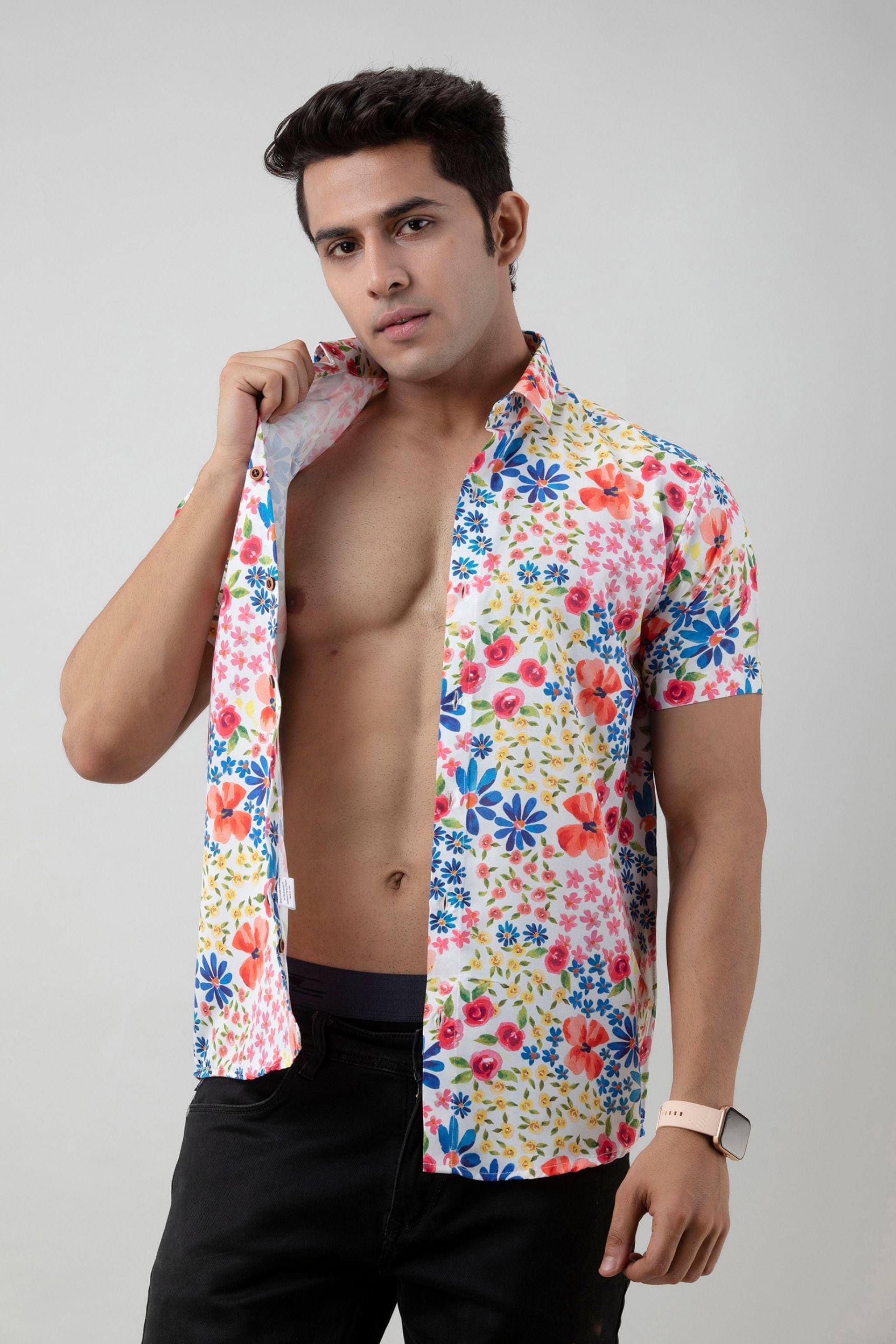 Firangi Yarn Acuarela Multi-color Floral Printed Casual Shirt
